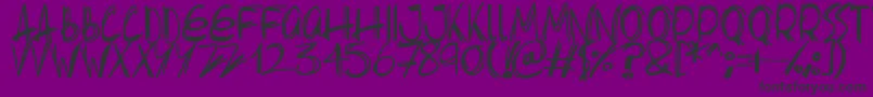Fonte Slenderscratch – fontes pretas em um fundo violeta