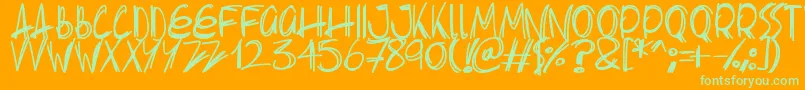 Шрифт Slenderscratch – зелёные шрифты на оранжевом фоне