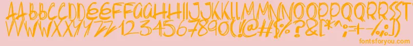 Slenderscratch Font – Orange Fonts on Pink Background