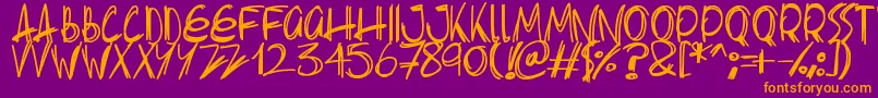 Slenderscratch Font – Orange Fonts on Purple Background