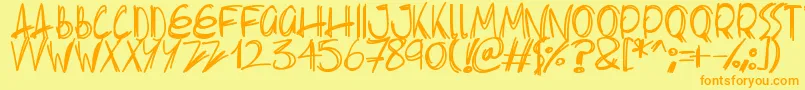 fuente Slenderscratch – Fuentes Naranjas Sobre Fondo Amarillo