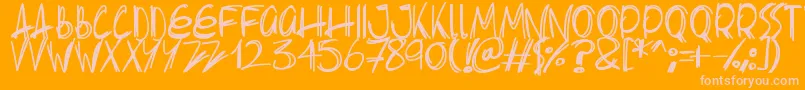 Slenderscratch Font – Pink Fonts on Orange Background