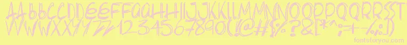 Slenderscratch Font – Pink Fonts on Yellow Background