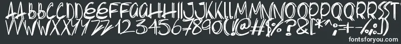 Slenderscratch-fontti – valkoiset fontit mustalla taustalla