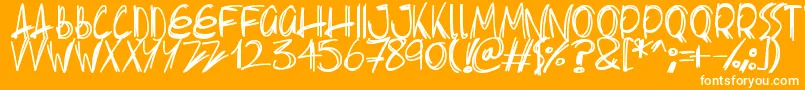Więcej informacji o czcionce Slenderscratch Czcionka Slenderscratch – białe czcionki na pomarańczowym tle