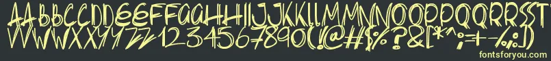 Slenderscratch Font – Yellow Fonts on Black Background