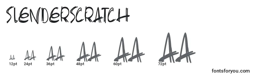 Размеры шрифта Slenderscratch