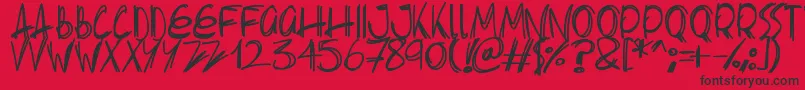 Slenderscratch Font – Black Fonts on Red Background