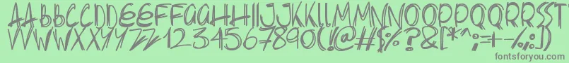 フォントSlenderscratch – 緑の背景に灰色の文字