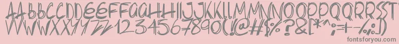 Slenderscratch Font – Gray Fonts on Pink Background