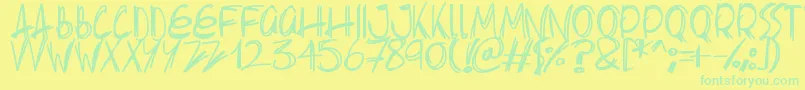 Slenderscratch Font – Green Fonts on Yellow Background