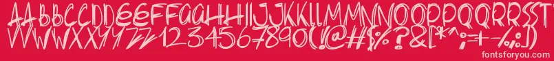 Slenderscratch Font – Pink Fonts on Red Background