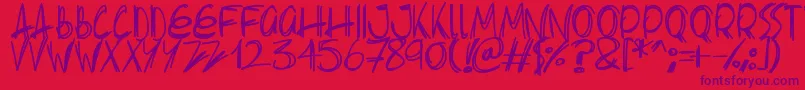 Slenderscratch Font – Purple Fonts on Red Background