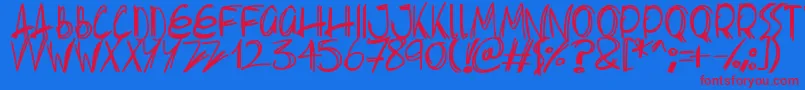 Slenderscratch Font – Red Fonts on Blue Background