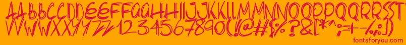 フォントSlenderscratch – オレンジの背景に赤い文字