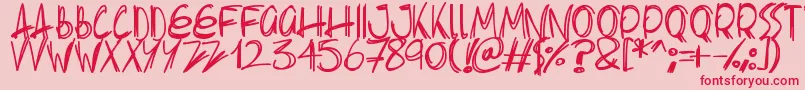 Slenderscratch Font – Red Fonts on Pink Background