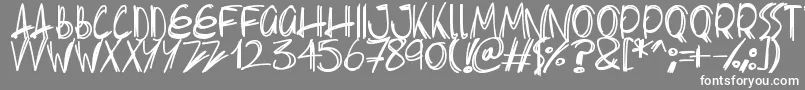 フォントSlenderscratch – 灰色の背景に白い文字