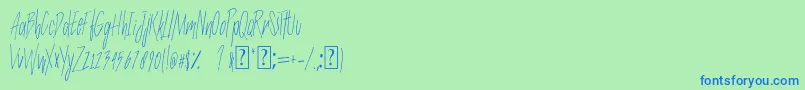 Więcej informacji o czcionce SlenderThin Czcionka SlenderThin – niebieskie czcionki na zielonym tle
