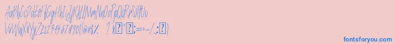 SlenderThin Font – Blue Fonts on Pink Background