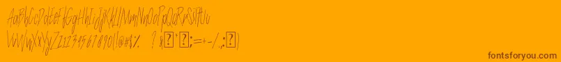 SlenderThin Font – Brown Fonts on Orange Background