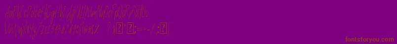 SlenderThin-Schriftart – Braune Schriften auf violettem Hintergrund