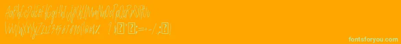 SlenderThin Font – Green Fonts on Orange Background
