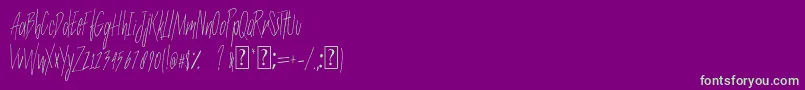 SlenderThin Font – Green Fonts on Purple Background