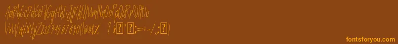 SlenderThin Font – Orange Fonts on Brown Background