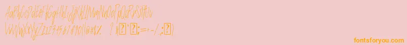 SlenderThin Font – Orange Fonts on Pink Background