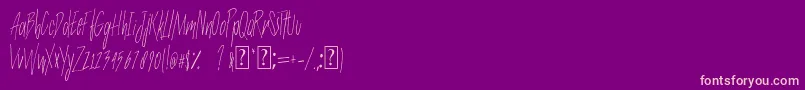 SlenderThin Font – Pink Fonts on Purple Background