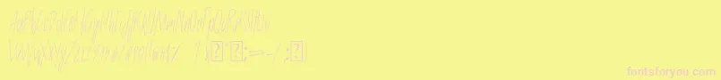 フォントSlenderThin – ピンクのフォント、黄色の背景
