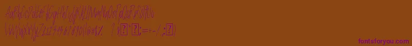 SlenderThin-Schriftart – Violette Schriften auf braunem Hintergrund