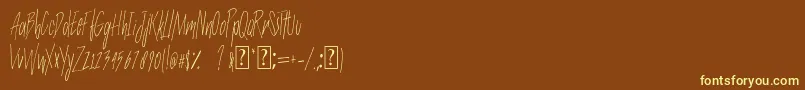 SlenderThin Font – Yellow Fonts on Brown Background