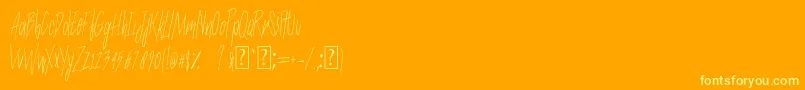 SlenderThin Font – Yellow Fonts on Orange Background