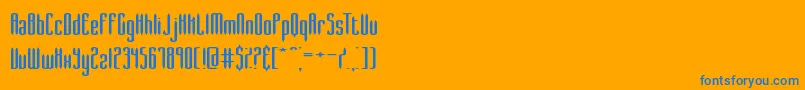 フォントslenderw – オレンジの背景に青い文字