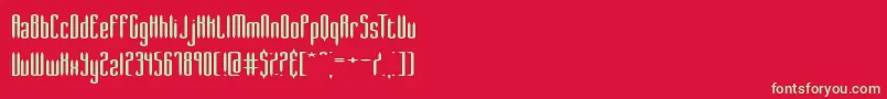 フォントslenderw – 赤い背景に緑の文字