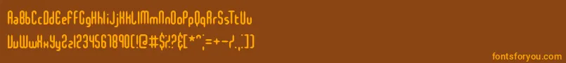 slenmini Font – Orange Fonts on Brown Background