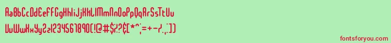 slenmini Font – Red Fonts on Green Background