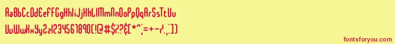 slenmini Font – Red Fonts on Yellow Background