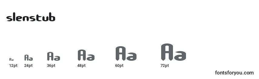 Размеры шрифта Slenstub