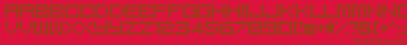 BoredRe-Schriftart – Braune Schriften auf rotem Hintergrund
