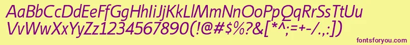 LigurinorgItalic Font – Purple Fonts on Yellow Background