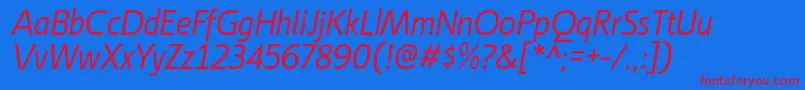 LigurinorgItalic Font – Red Fonts on Blue Background