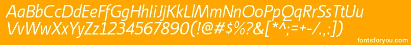フォントLigurinorgItalic – オレンジの背景に白い文字