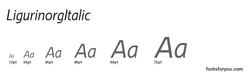 Größen der Schriftart LigurinorgItalic