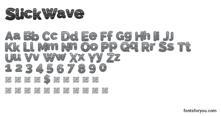 SlickWave-fontti – aakkoset, numerot, erikoismerkit