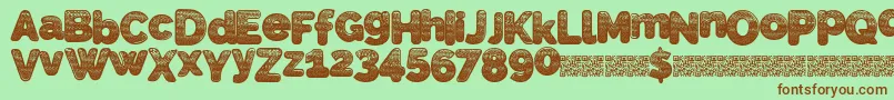 SlickWave Font – Brown Fonts on Green Background