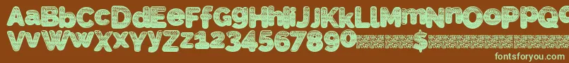 SlickWave Font – Green Fonts on Brown Background