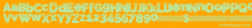 SlickWave Font – Green Fonts on Orange Background