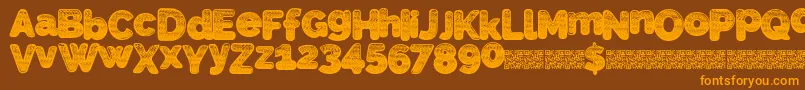 SlickWave-Schriftart – Orangefarbene Schriften auf braunem Hintergrund